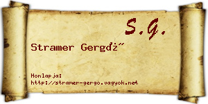 Stramer Gergő névjegykártya